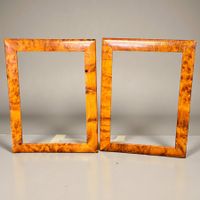 2 Cadres photo vintage en loupe de bois. Neufs