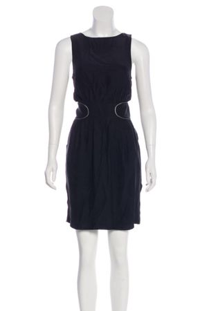 Elegant Sandro Paris Silk Dress, Black, S