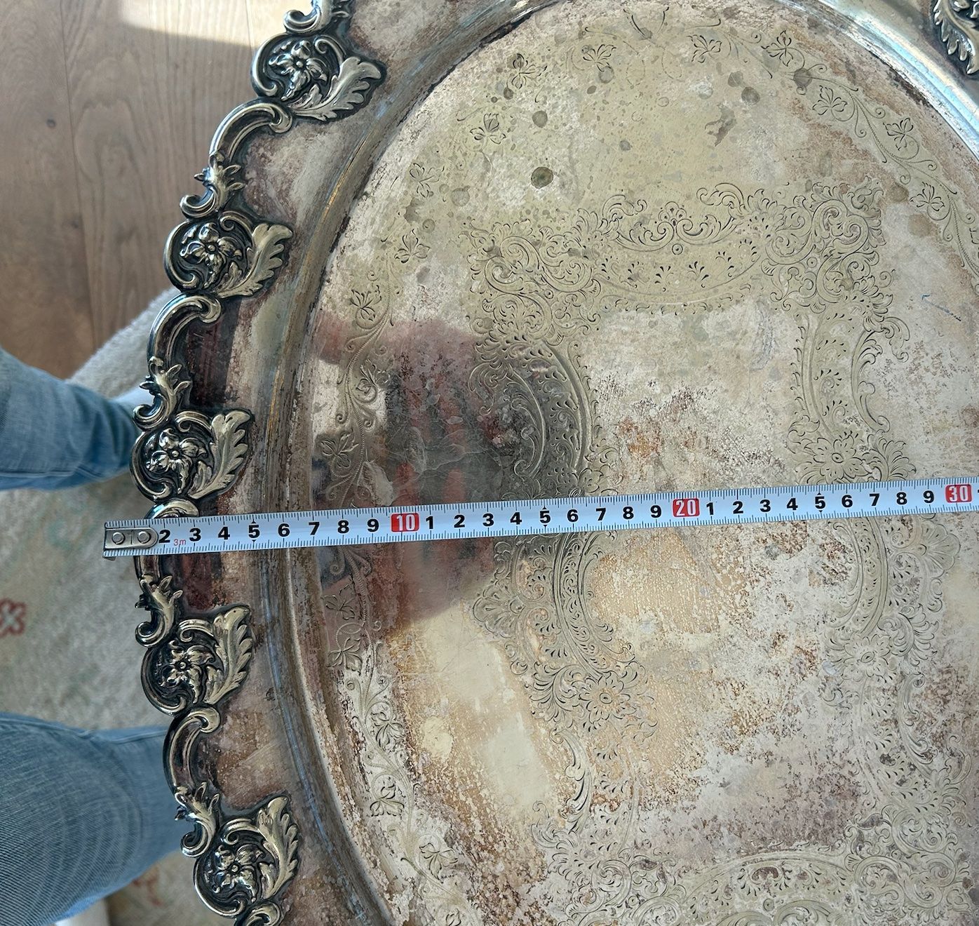 Piatti di portata: Large EPNS silver-plated decorative, ornate tray – Usato da Zollikon venduto da kmg1 3