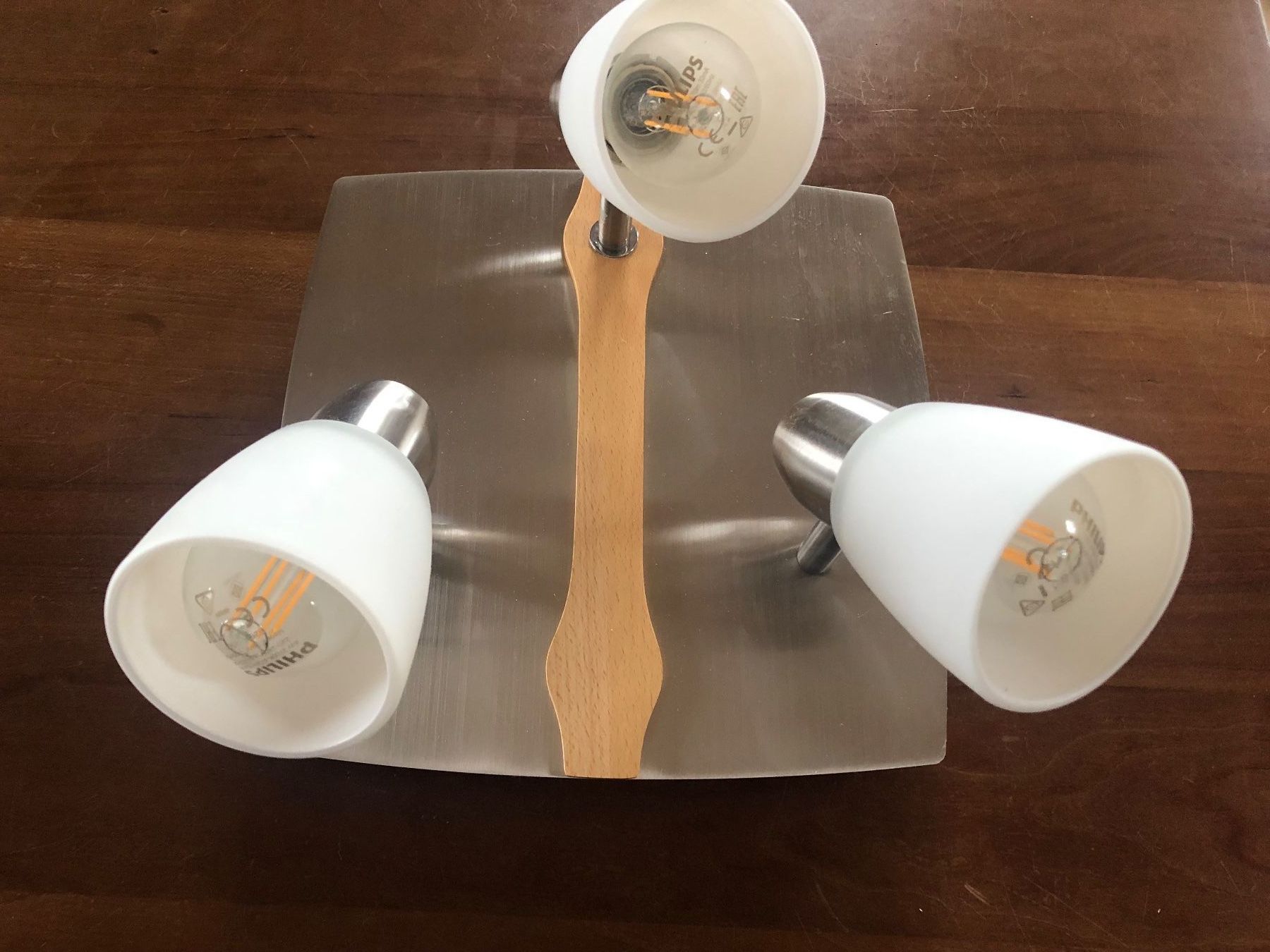 Lampadari & plafoniere: Moderne Decken oder Wandlampe Edelstahl-Holzoptik 3-flammig – Usato da Rickenbach ZH venduto da Topas014 4