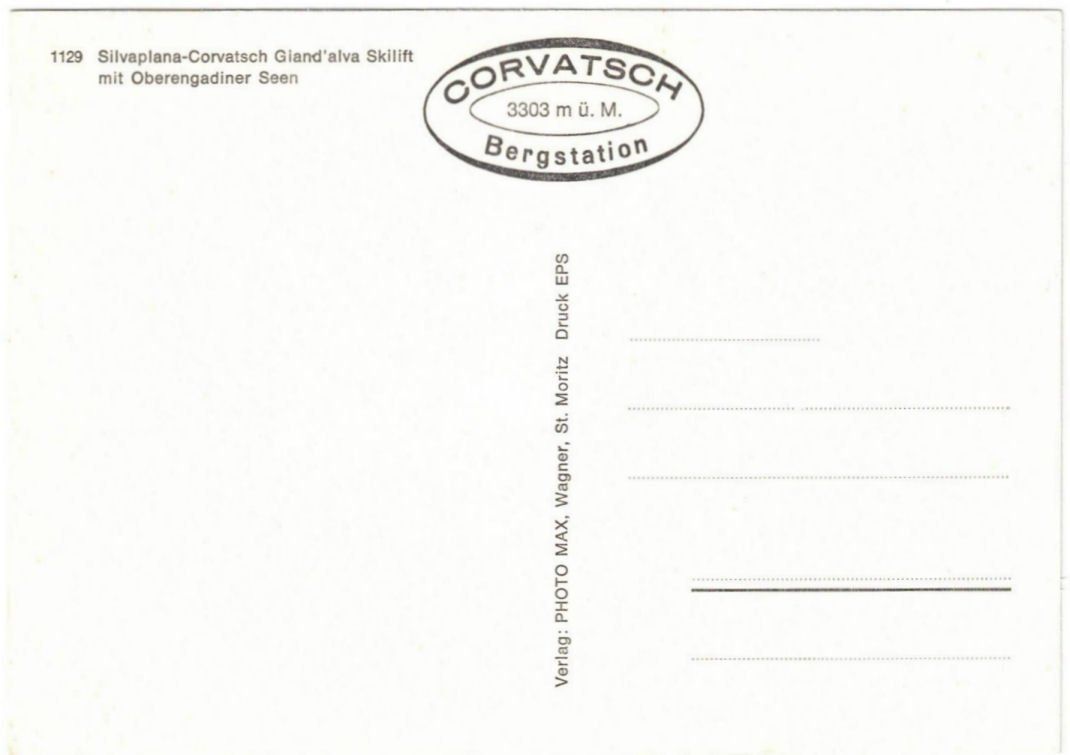 Cartoline postali: Silvaplana - Skilift Giand'alva – Usato da Binningen venduto da Mountainrider 1