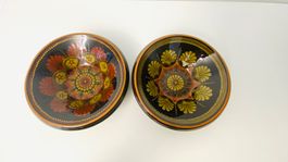2 Handbemalte Keramikschalen mit floralem Design BEER 17cm