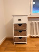Pair of boho nightstands with wicker drawers