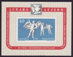 SBK-Nr. W32 (Block LUNABA Luzern 1951) postfrisch **