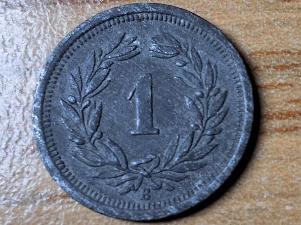 Alle Münzen: 1 Rappen 1945 - Selten! – Gebraucht aus Münchenstein von purbach1 3