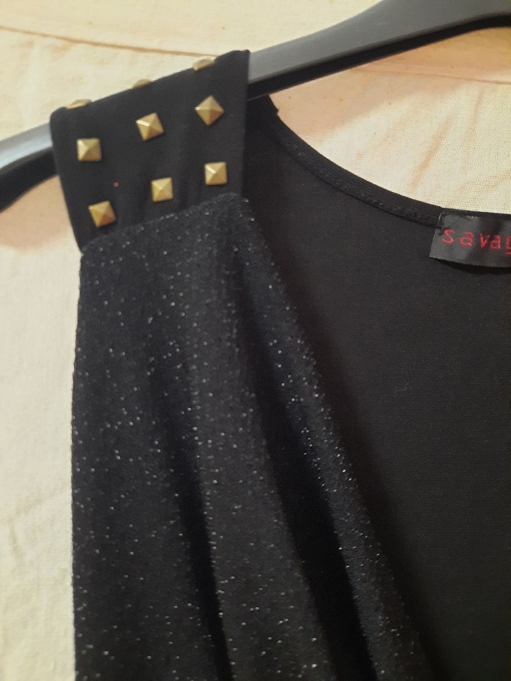 Vestiti: Robe noire drapée, cloutée épaules, soirée/cocktail, T 36 – Usato da Delémont venduto da san_vkk9 2