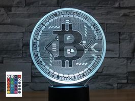 3D Bitcoin Nachtlichter Fernbedienung 16 Farben Lampe