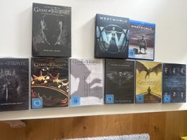 Game of Thrones und Westworld Serien DVDs/Blu-rays Konvolut