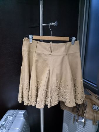 Echt Leder Rock Jupe von SPORTMAX  Max Mara Gr. 34/36 beige