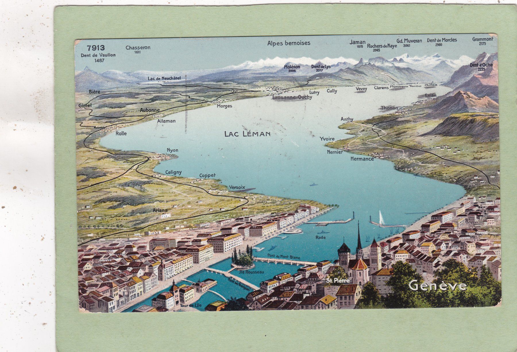 Cartoline postali: Lac Léman Genève 1914 – Usato da Herisau venduto da Lisegrat2008