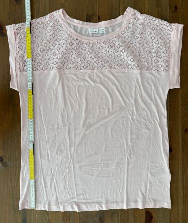 Damen T-Shirt von Bodyflirt rosa mit Spitze Grösse 40/42