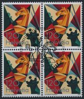 2024 - Weltschachverband - Viererblock - Sonderstempel