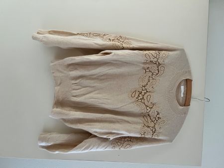 Damen Pullover Chloe beige mit Spitzenbesatz gut erhalten