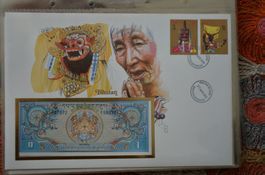 Banknotenbrief aus Bhutan 1985
