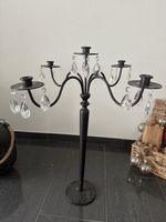 Edler Kerzenständer, Metall dunkelbraun, mit Kristallen!