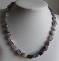 Neu: Amethyst Kette Collier Amethystkette Edelstahl Schmuck
