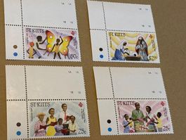 St. Kitts Briefmarken Weihnachten 1994, 4er Block