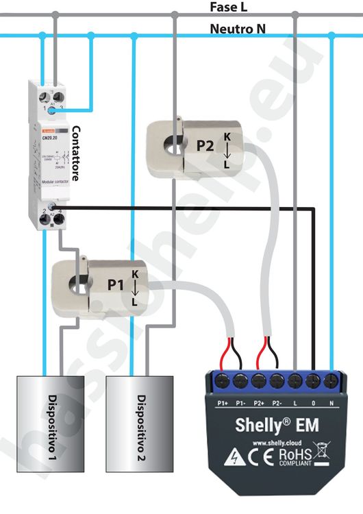 Shelly EM mit 2 Stromwandler 50A, WLAN Energy Meter (Neu (gemäss