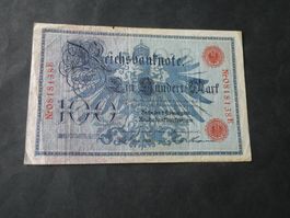 Dt. Reich 1908, 100 Mark KN rot