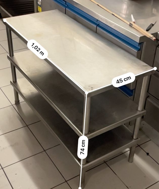 Plan De Table Table Inox 3 Niveaux Loobiiny - Étagère Cuisine Professionnelle 80x40cm - Plan De Travail Acier Inoxydable Tavolo In Acciaio Inox