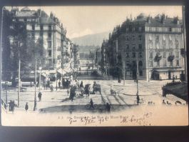CPA Genève - Rue du. Mont-Blanc - circulée - 4.12.1902