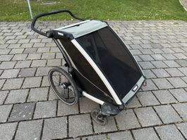 Thule Chariot Lite child trailer + bicycle attachment + flag
