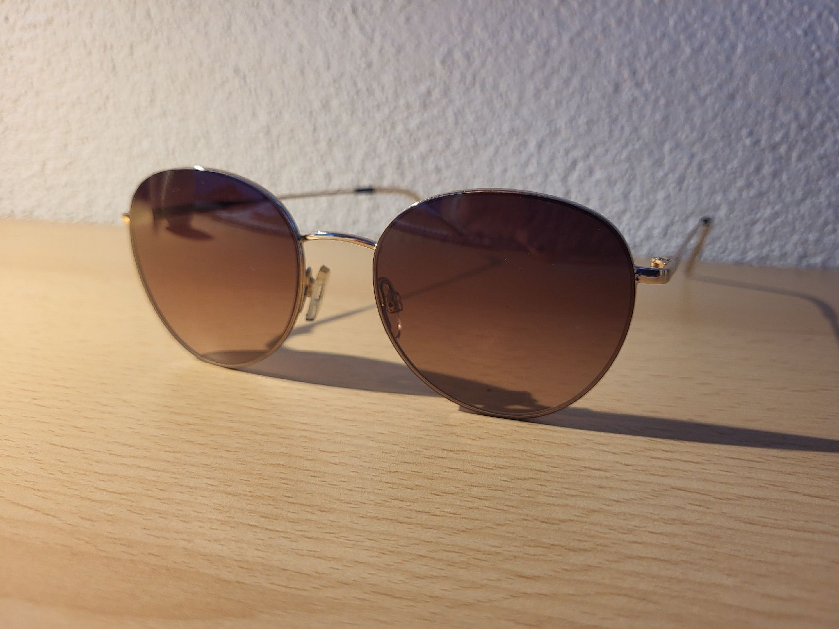 Brillen & Gläser: Sonnenbrille rund braun-rosa Metall – Neu (gemäss Beschreibung) aus Steinen von mel_b6tb