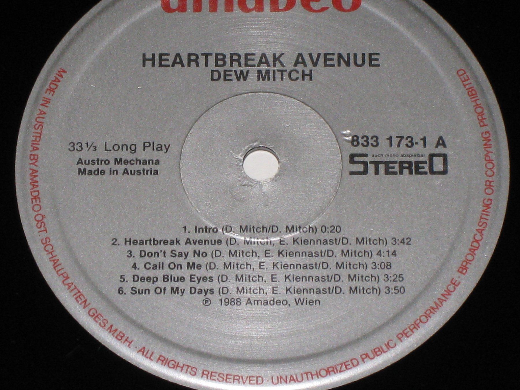 Dischi in vinile: LP - DEW MITCH - HEARTBREAK AVENUE – Usato da Steckborn venduto da Quo7 1