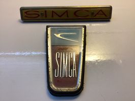 2 x Vintage Autoemblem/Signet/Abzeichen "SIMCA“ France