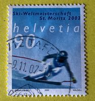 Nr.1068 GESTEMPELT Skirennfahrer 2002  Siehe Original Fotos.