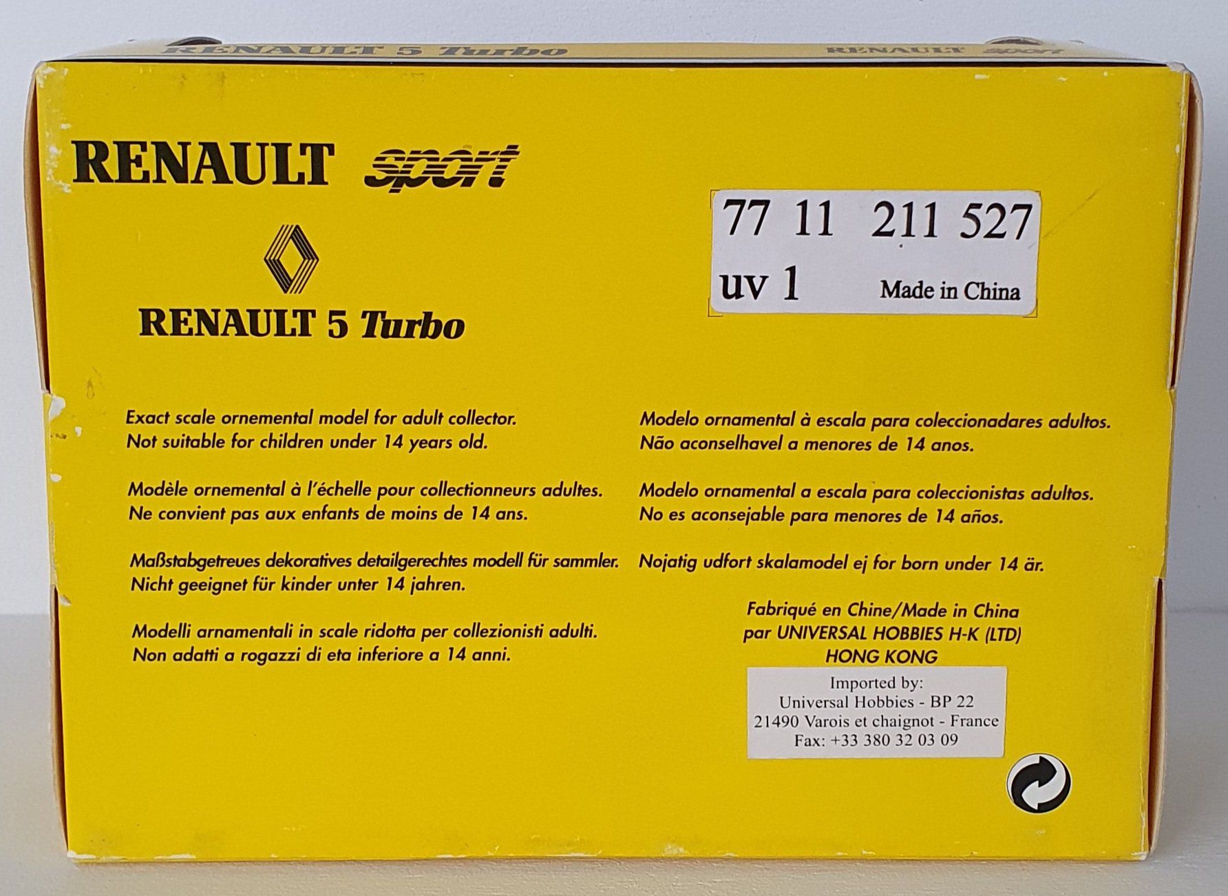 Renault Voitures modèles: Renault 5 Turbo 1/43 Universal Hobbies – D'occasion à St-Barthélemy VD par titeuf5 1
