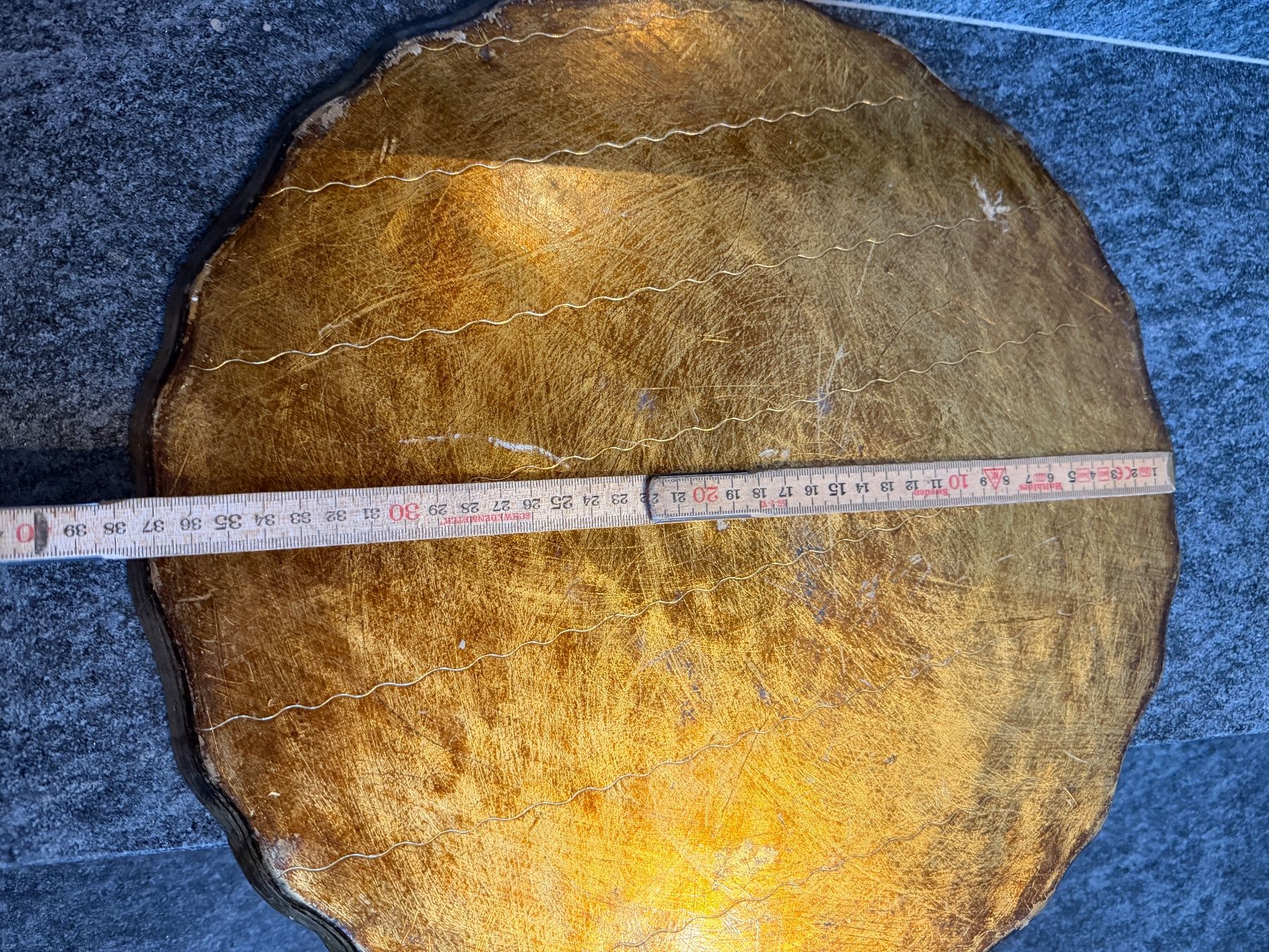 Servierplatten: Florentinisches vintage Serviertablett, Tablett Holz, Gold, – Gebraucht aus Otelfingen von Markthalle_C 3