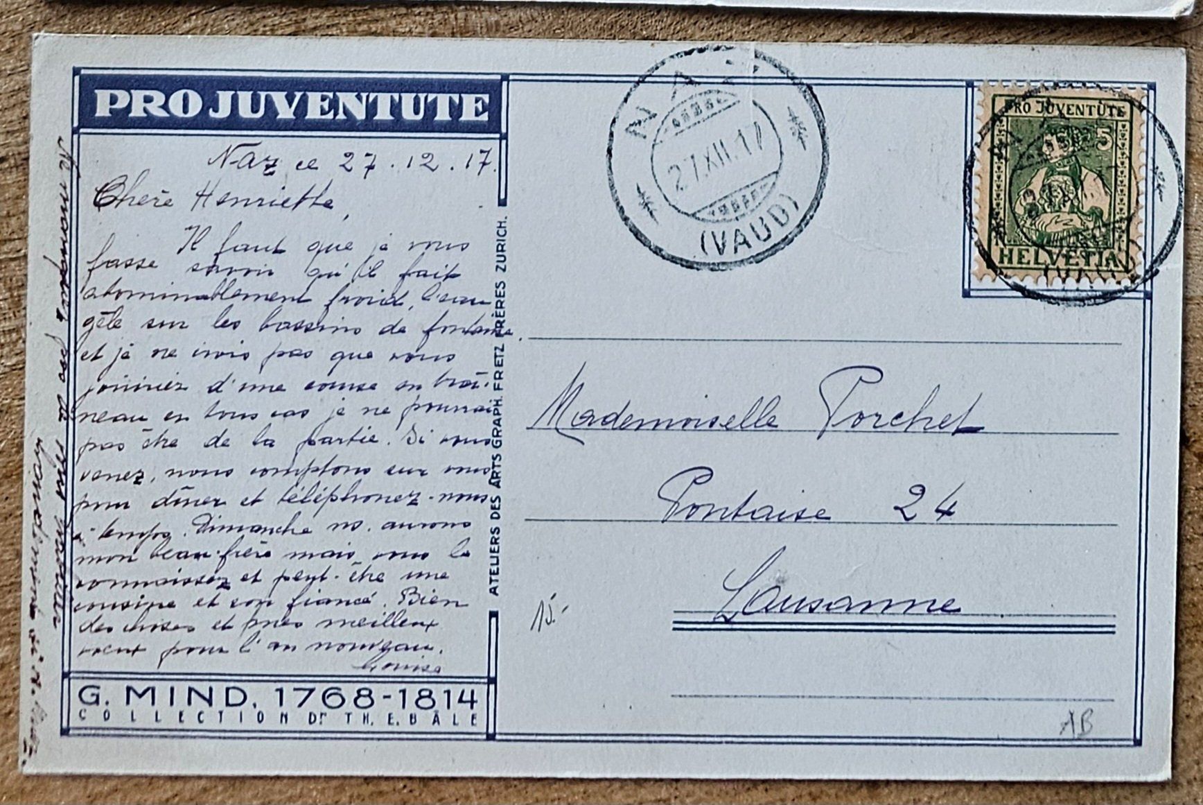 Tutti i francobolli: Pro Juventute Karte, 1917 – Usato da Les Valettes venduto da Nuba1 1