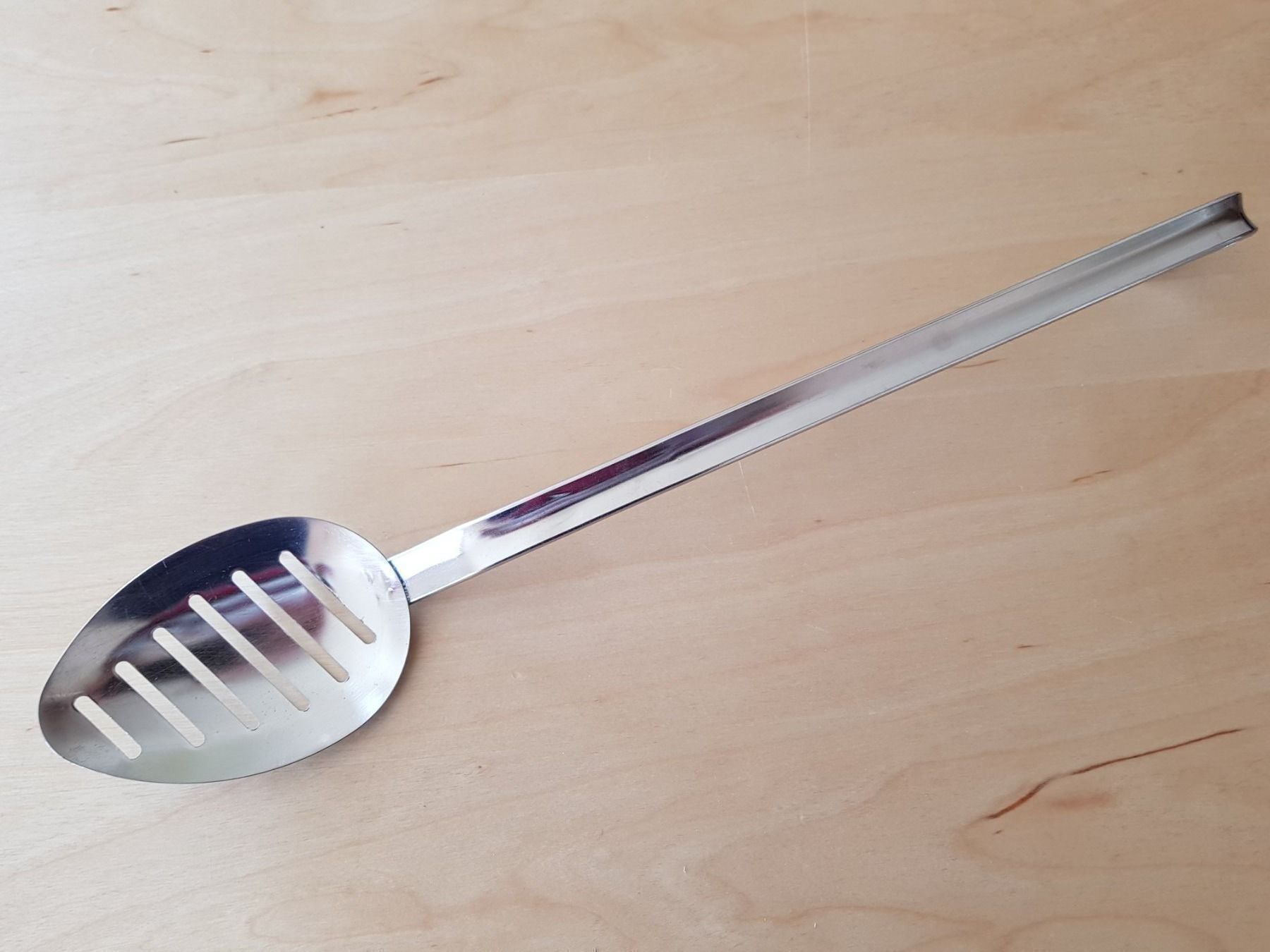 Löffel: Abtropföffel Chromstahl Edelstahl 36cm – Gebraucht aus Wiesendangen von samoalk