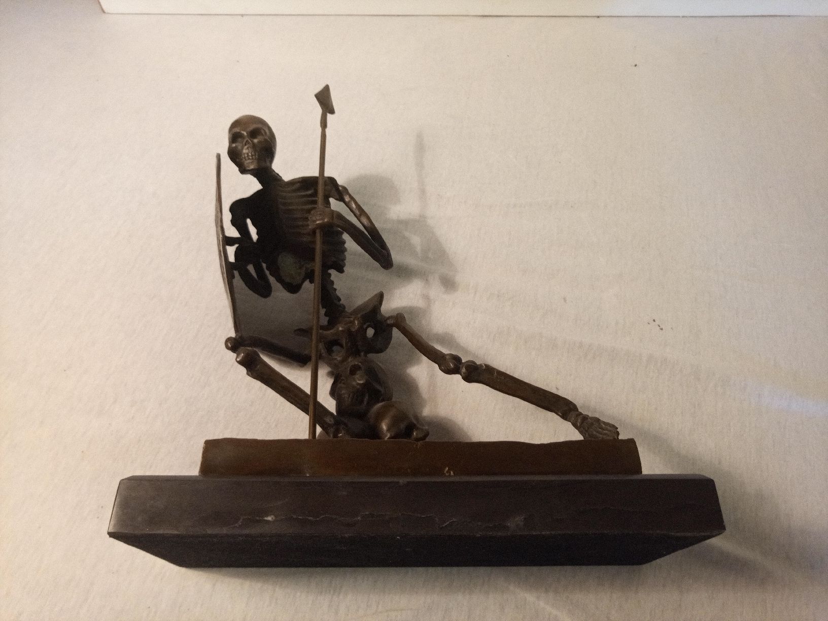 Sculture & Statue: Bronzeskulptur  "der Krieger" oder "Mement Mori" auf Sockel – Usato da basel venduto da markusb07 7
