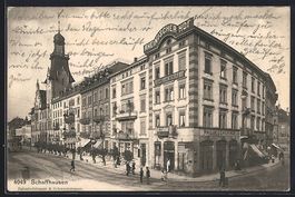 Schaffhausen, Strassenpartie mit Hotel R