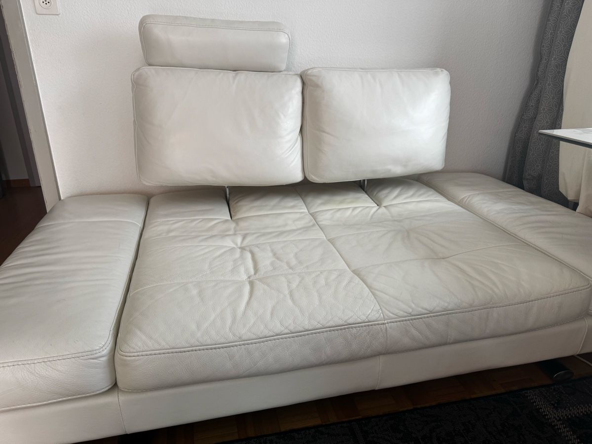 Sofas: Design Leder-Sofa / Bett-Sofa, cremeweiss (kleiner) – Gebraucht aus Romanshorn von Benjamin__R 2