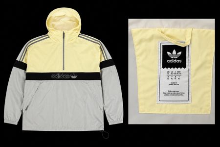 Adidas Anorak Jacke Gelb Grau Grösse XL