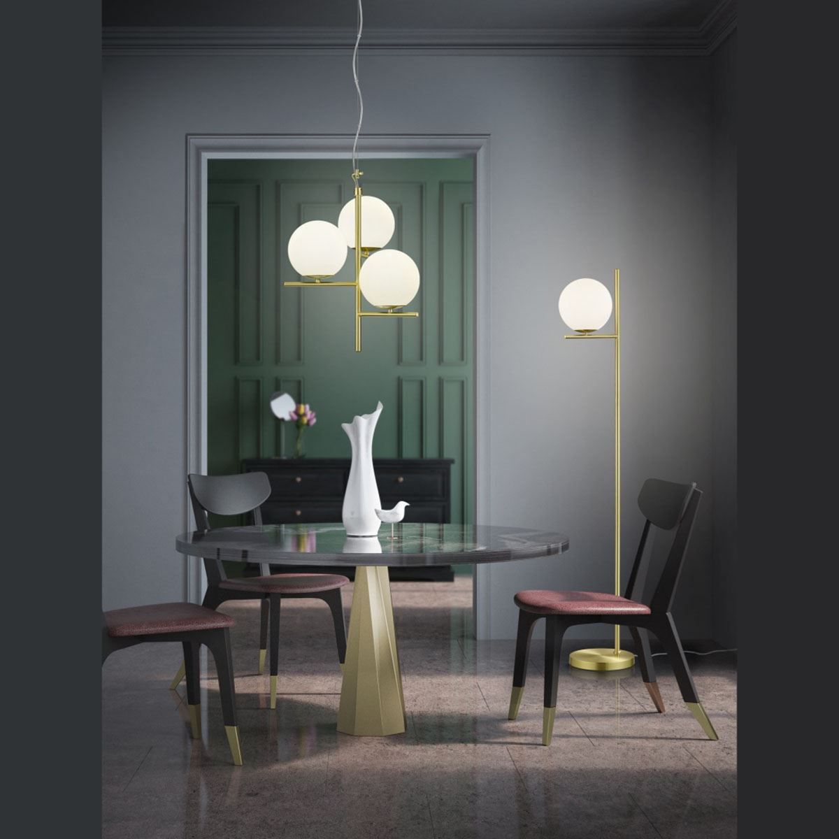 Lampade: Stehleuchte, Messing, 150 cm Höhe – Nuovo (secondo la descrizione) da Kreuzlingen venduto da Smart-Light 1