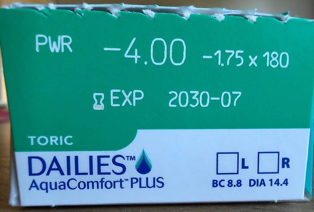 Lenti a contatto: Kontaktlinsen Alcon Dailies Toric – Nuovo e nell'imballaggio originale da Winterthur venduto da chinookb 1