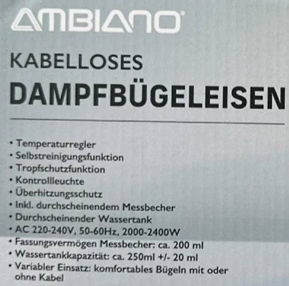 Bügeleisen: Kabelloses Bügeleisen – Gebraucht aus Wigoltingen von lumpich 1