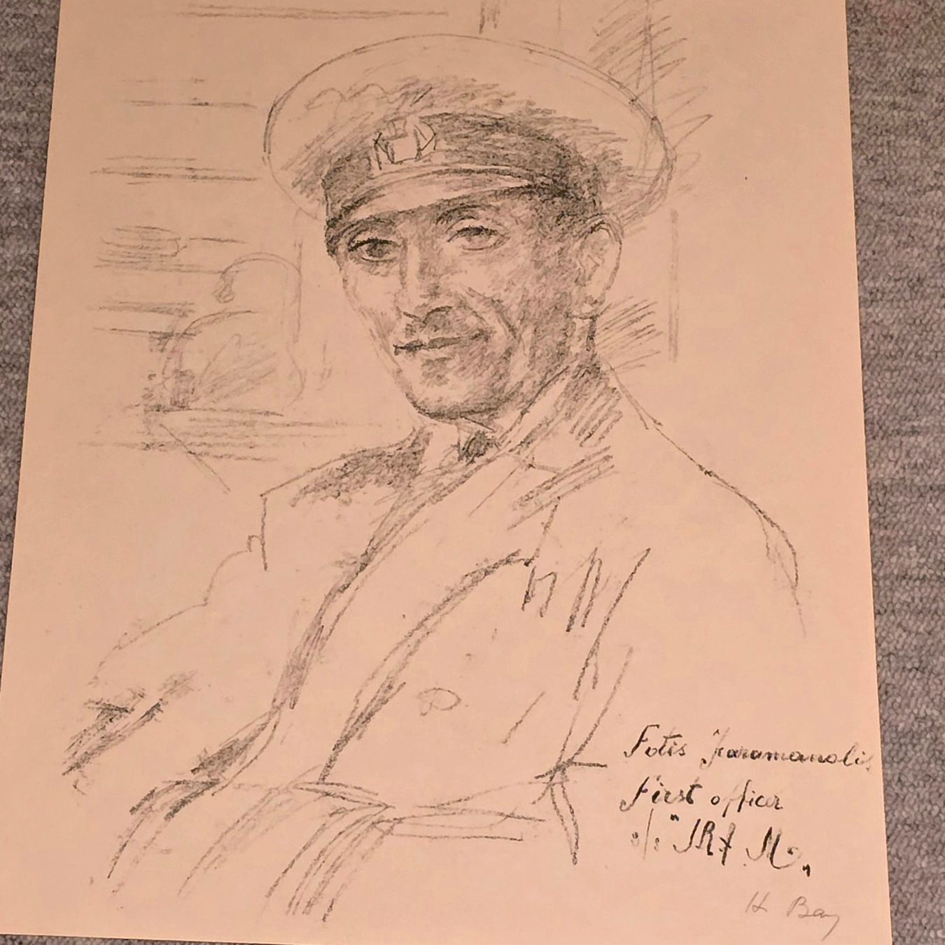 Grafica & Litografie: Hanni Bay  - Handsignierte Lithografie "First Officer S.S.M" – Usato da Reinach BL venduto da Pendling 2