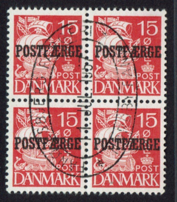 Tutti i francobolli: Dänemark Postfaehre 15 Oere 4er Block gestempelt – Usato da Kriens venduto da goofy46