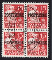 Dänemark Postfaehre 15 Oere 4er Block gestempelt