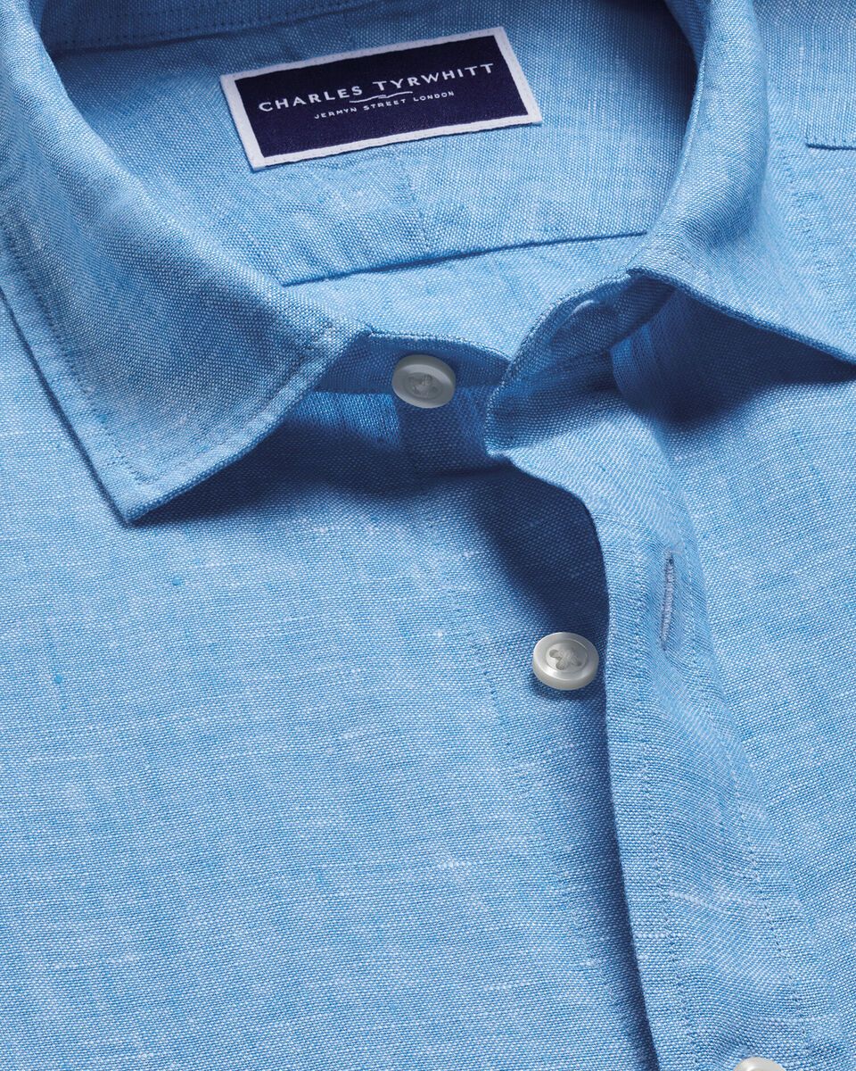 Charles Tyrwhitt Chemises: Pure Linen Hemd – Ocean Blue – Neuf avec emballage d'origine à Wittenbach par bes_k8vr 1