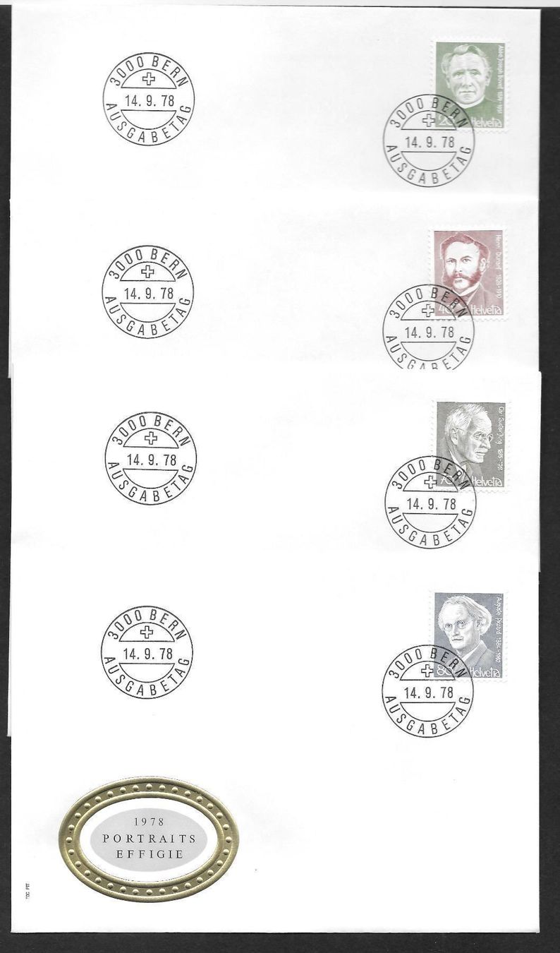 Tutti i francobolli: 4 FDC 617 - 620 Serie Einzelmarken ET Bern 14.9.1978 – Nuovo (secondo la descrizione) da Olten venduto da clotaldi