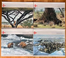 SWISSAIR Poster / Plakat - Tiere - 4 Stück