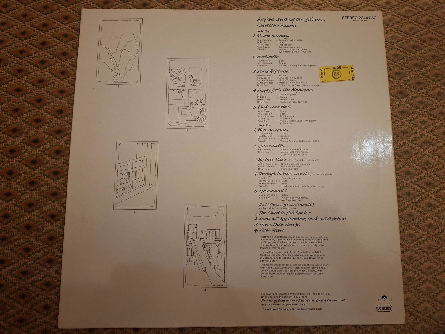 Dischi in vinile: Art Rock LP - Brian Eno - Before and After Science – Usato da Bernex venduto da Wannabehasbeen01 1