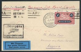 Flugpost Schweiz 1926 Zürich Budapest Istanbul Luftpost