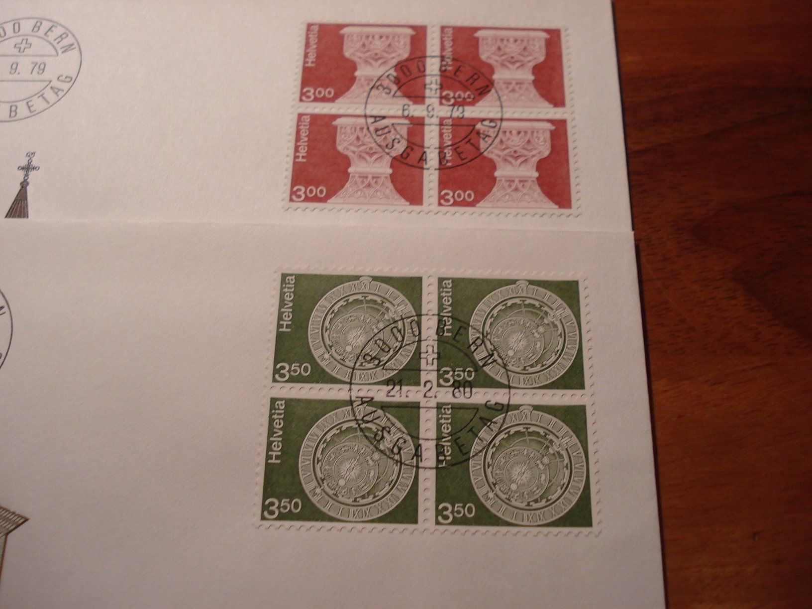 Tutti i francobolli: Dauermarken 1980, FDC Einzel  + 4erblocks, 4 Belege – Usato da Niederwil AG venduto da morostahu